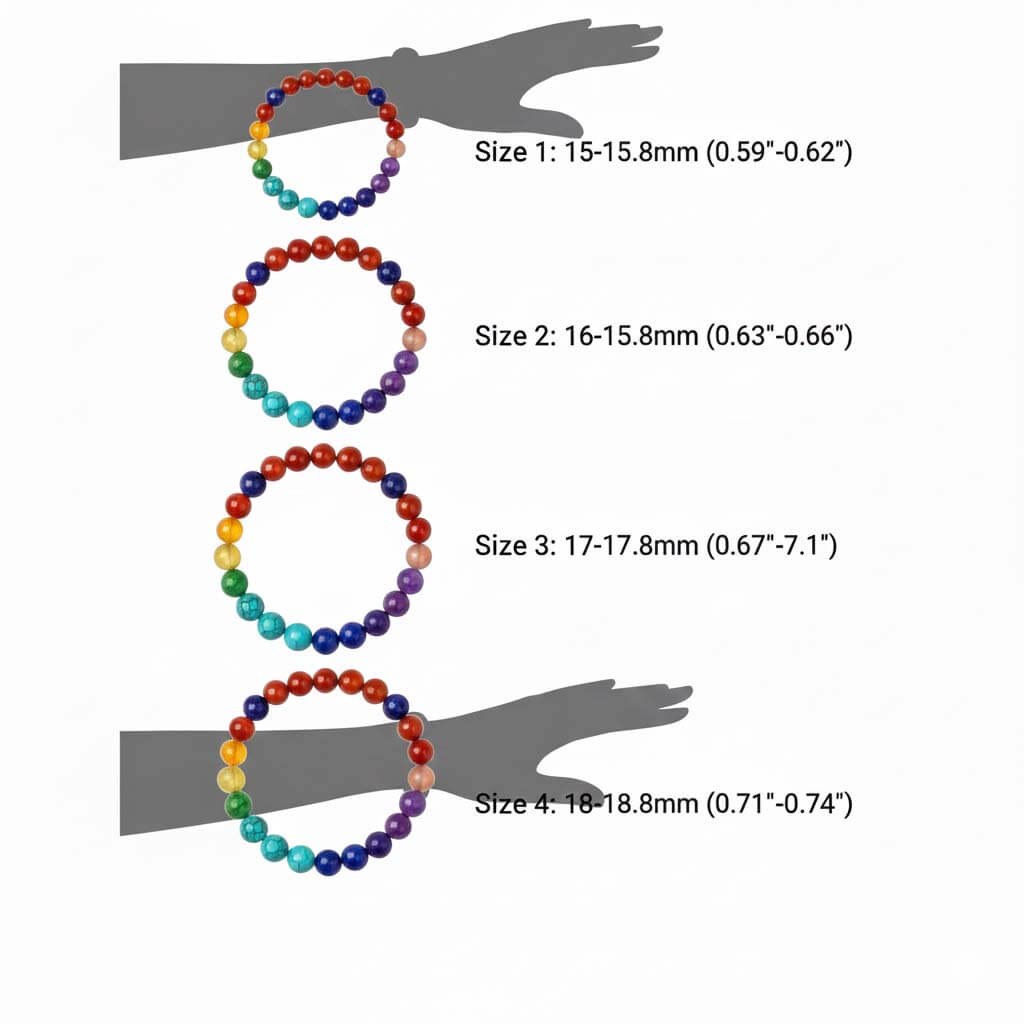 Elastic garden quartz bracelet four bead sizes 15mm to 18mm wrist fit 6.5 to 8 inches demonstration