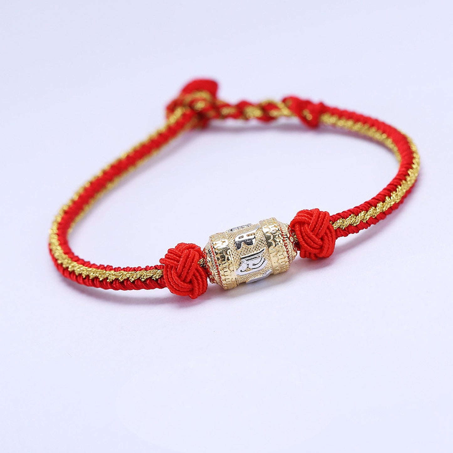 Artisan making Tibetan Mantra Bracelet by hand