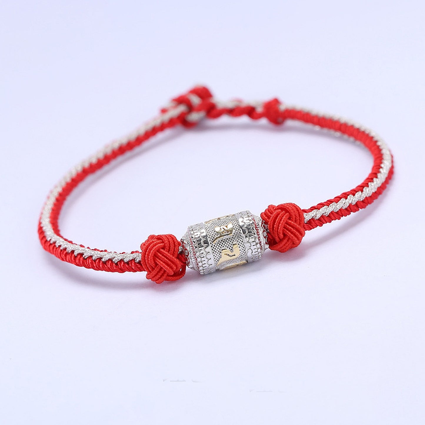 Side view of durable Tibetan Mantra Bracelet