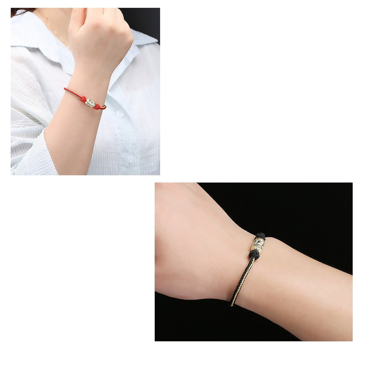 Side view of durable Tibetan Mantra Bracelet