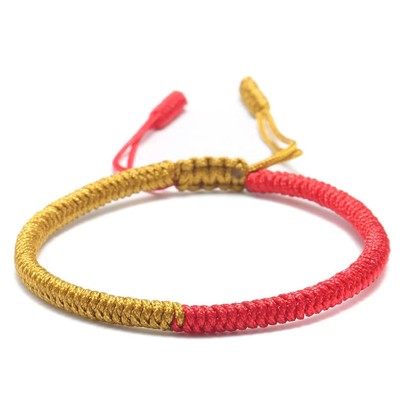 Adjustable Tibetan Buddhist bracelet with mantra blessings for good fortune