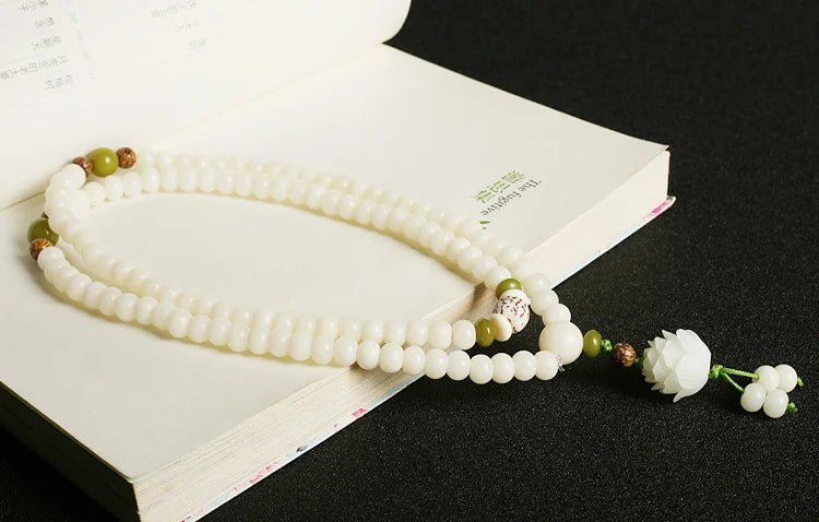 Spiritual meditation mala made from authentic Bodhi seeds and durable elastic cord