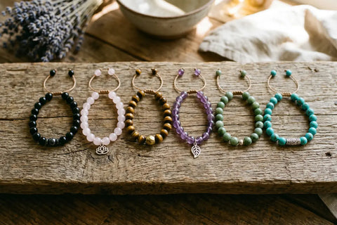 Feng shui crystals complete guide — natural gemstone bracelets collection including obsidian, tiger eye, rose quartz, jade and citrine by TrueZenBeads