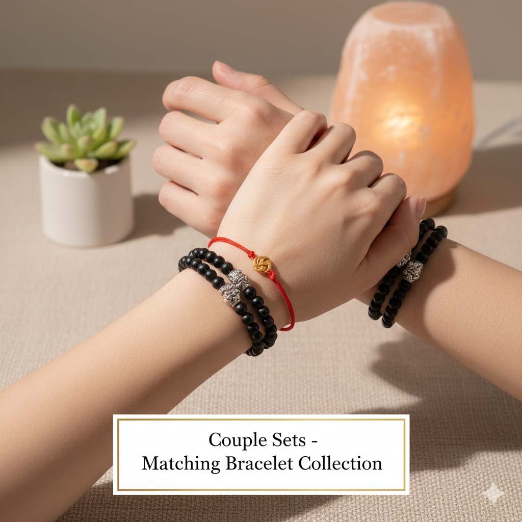 Handcrafted Matching Couple Jewelry Collection - Distance Bracelets for Symbolic Connection