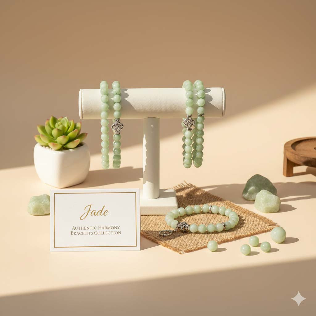 Authentic Jade Collection - Natural Green Jade Bracelets for Harmony & Health by TrueZenBeads