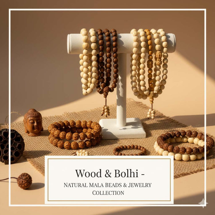 Handcrafted 108 Mala beads made from natural wood and Bodhi seeds for meditation