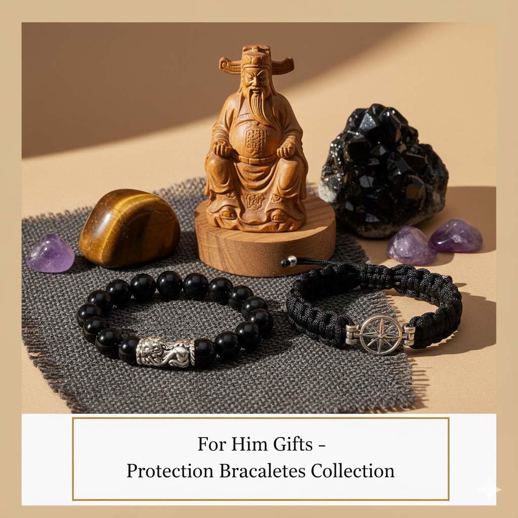 Handcrafted Men's Crystal Jewelry Collection - Masculine Stone Bracelets for Success