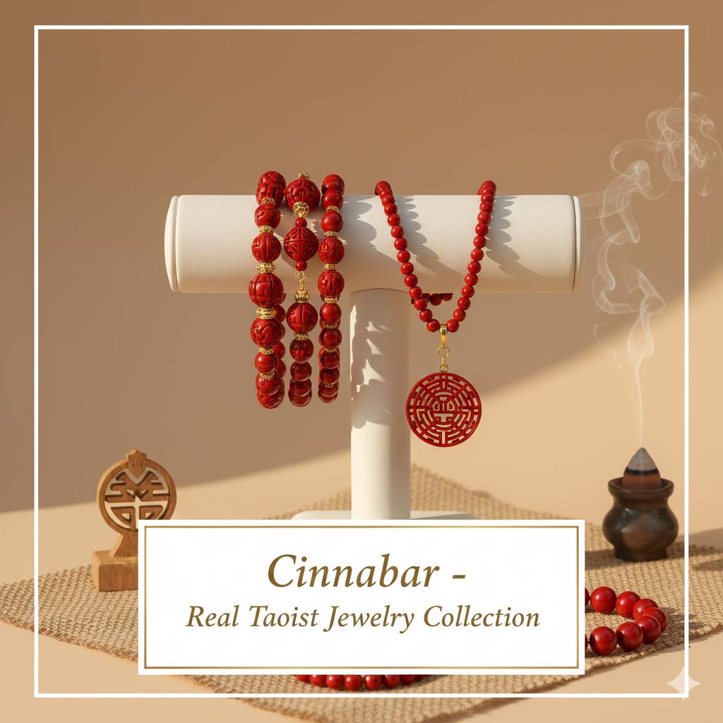 Handcrafted Real Cinnabar jewelry collection featuring high content purple-gold sand beads