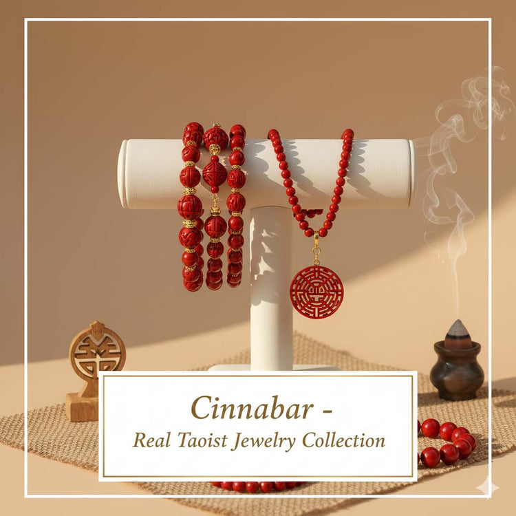 Handcrafted Real Cinnabar jewelry collection featuring high content purple-gold sand beads