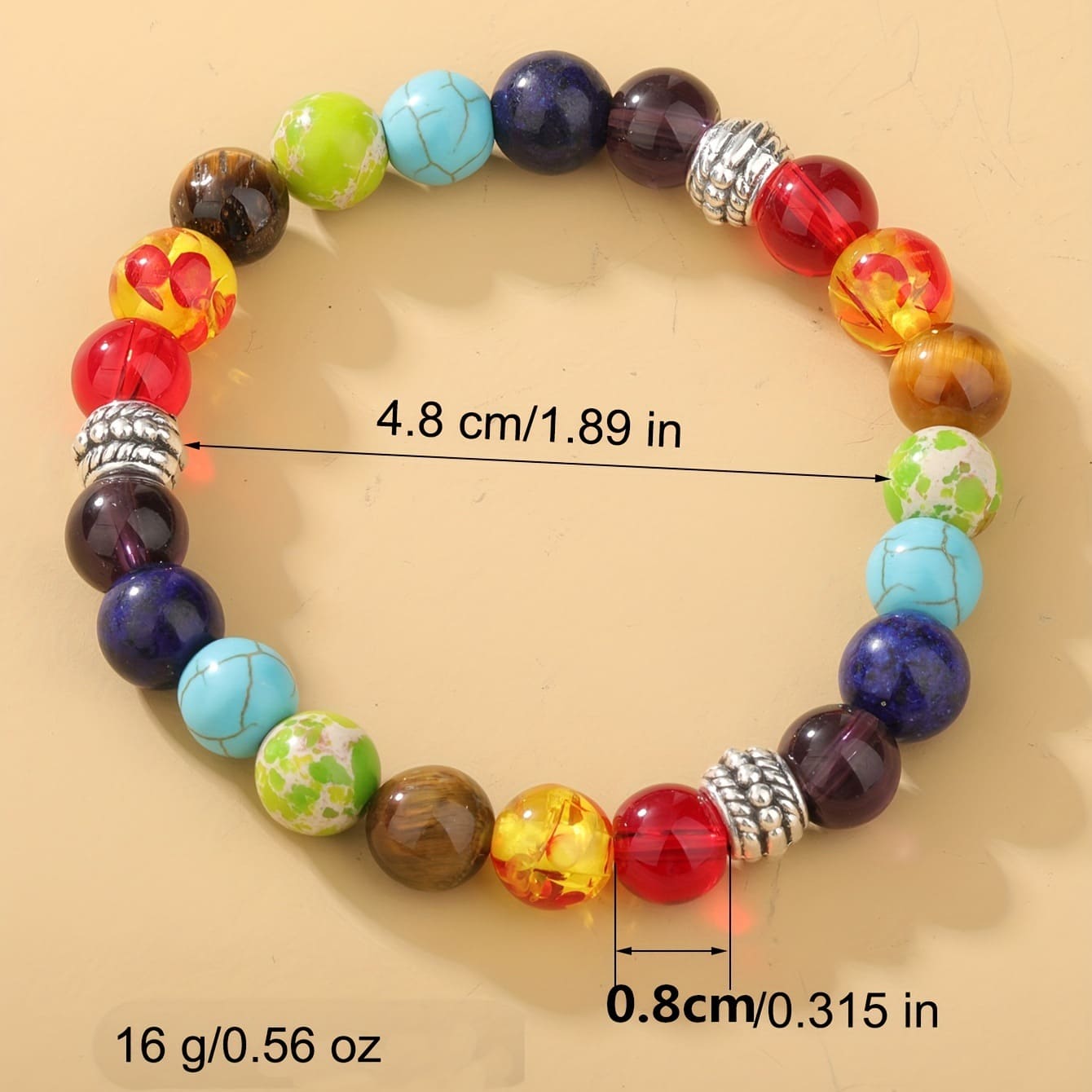 Close-up of chakra beads including amethyst, lapis lazuli, and tiger’s eye for spiritual alignment