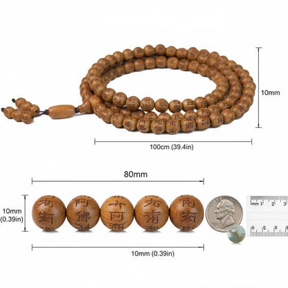 10mm wood bead necklace size view showing the substantial bead diameter and 100cm length for bold statement jewelry