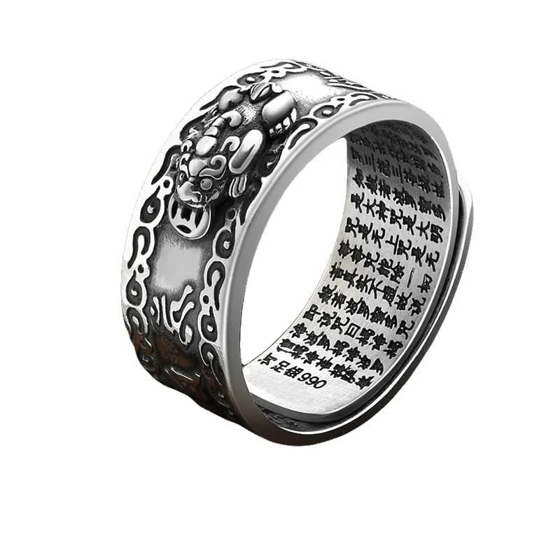 Engraved fortune beast Pixiu design symbolizing money retention and spiritual power