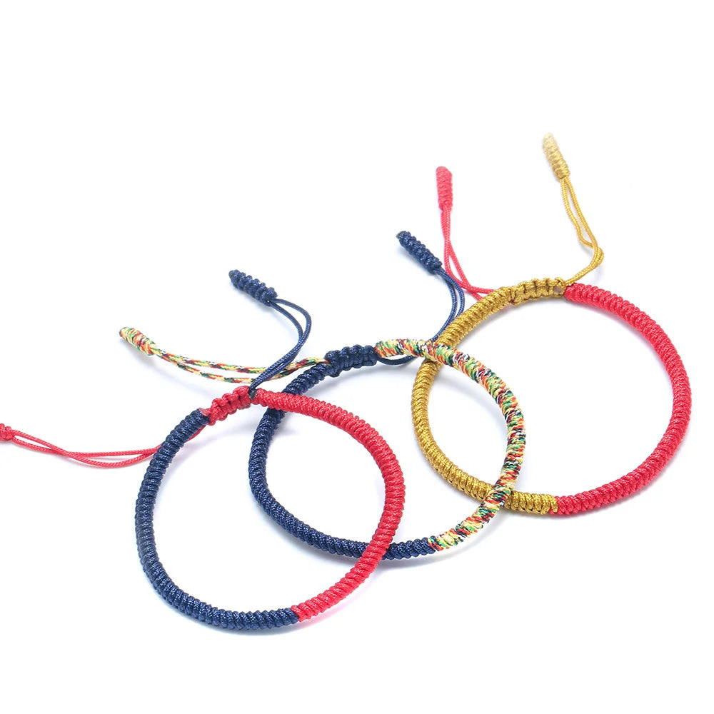 Red Tibetan rope bracelet symbolizing protection and preservation energy
