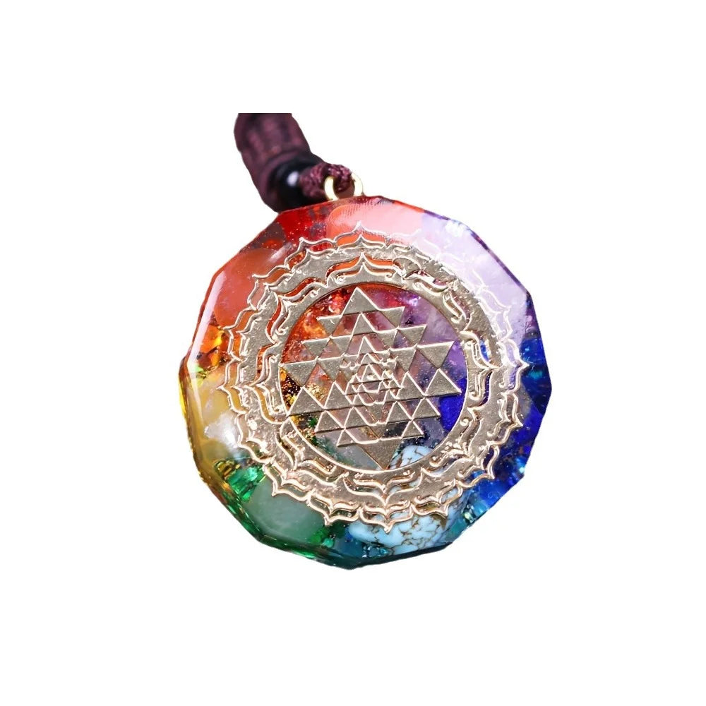 Handcrafted orgonite necklace for balancing orgone energy and neutralizing negativity