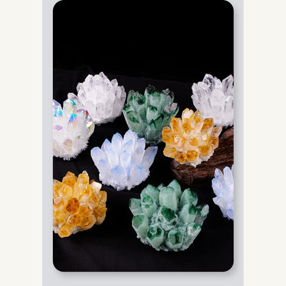 Mixed crystal cluster decor color group display