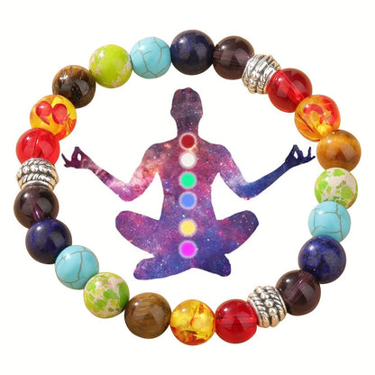TrueZenBeads 7 chakra bracelet featuring natural stones for energy healing and meditation balance