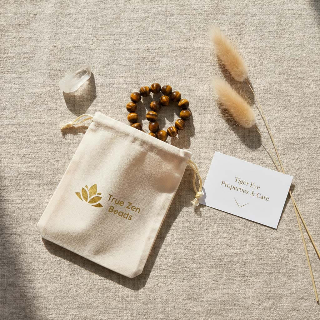 Golden Chatoyant Stone Bracelet in elegant gift box packaging ready for tiger eye jewelry present