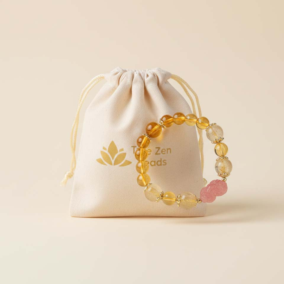 Golden Citrine Cultural Bracelet in elegant gift box packaging ready for traditional jewelry present