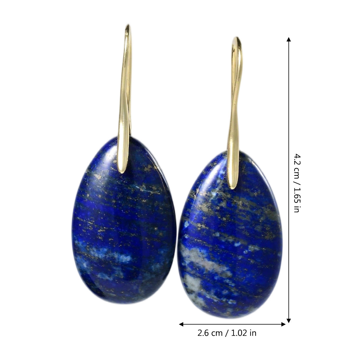 Lapis lazuli statement earrings for women in a polished blue stone design