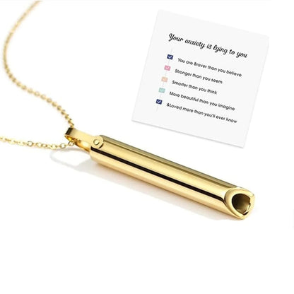 Stainless steel mindfulness necklace by TrueZenBeads for anxiety relief