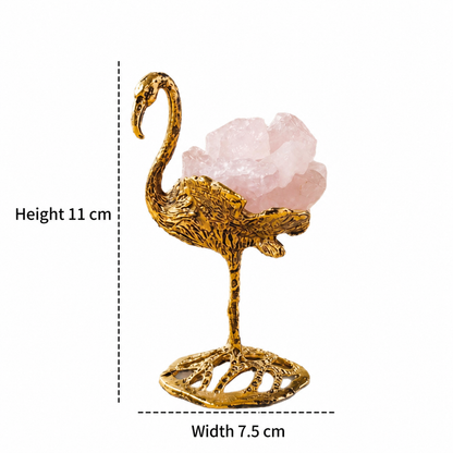 Natural crystal swan figurine approximate height and width size guide
