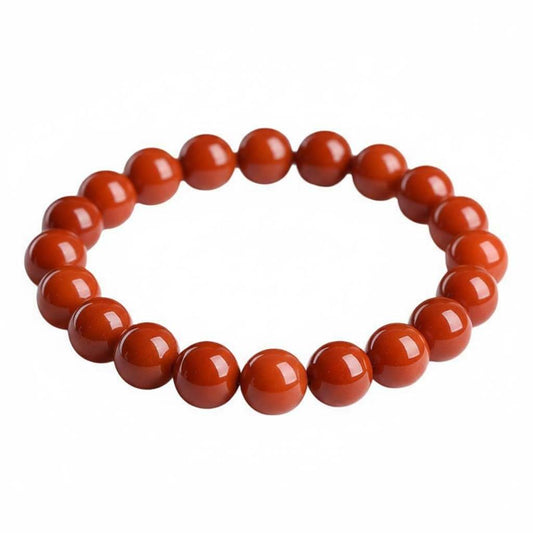 Natural Red Agate Bracelet with persimmon red Carnelian beads
