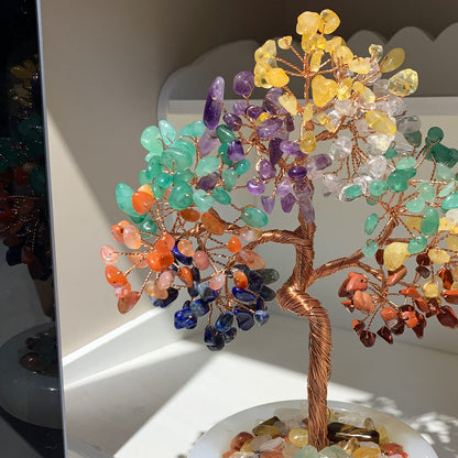 Real-life mixed crystal money tree shelf display
