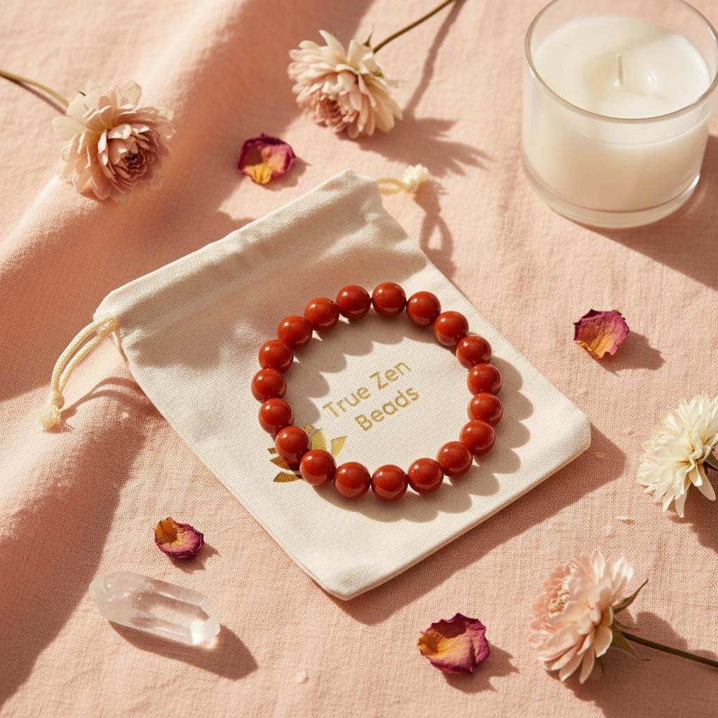 Red Agate Carnelian Bracelet in elegant gift box packaging ready for birthday present