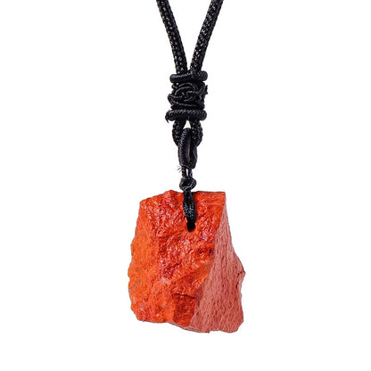 Red Jasper raw crystal stone pendant necklace