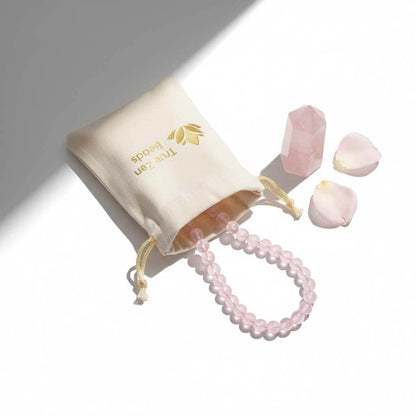 Rose Quartz Stone Bracelet in elegant gift box packaging ready for women birthday present