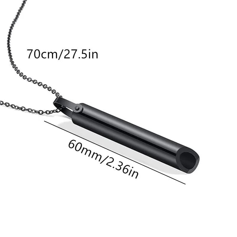 Close-up of polished TrueZenBeads breathing pendant with sleek design