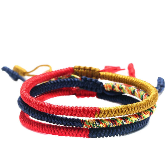Handmade Tibetan knot bracelet with endless knot symbol for spiritual security