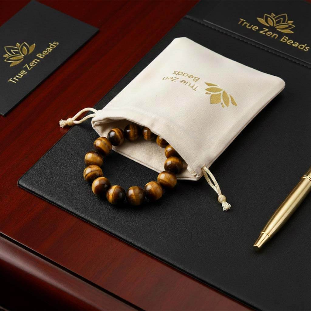 Tiger Eye Stone Bracelet in elegant gift box packaging ready for birthday present