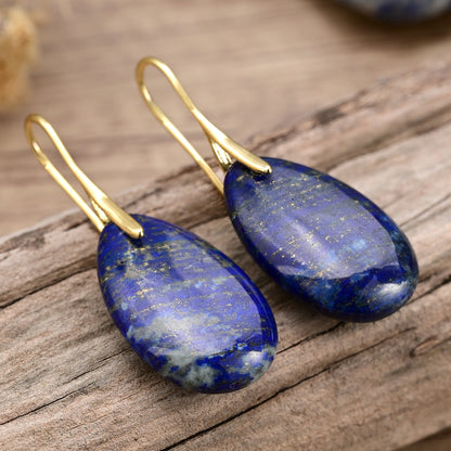 TrueZenBeads lapis lazuli drop earrings product view for jewelry listing