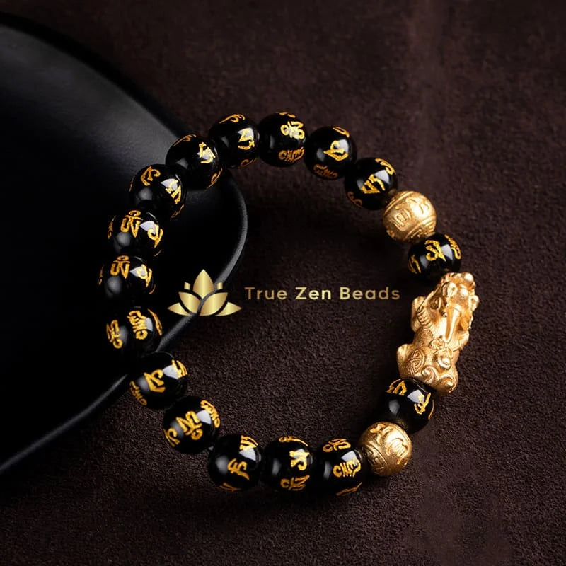 Feng Shui Pixiu bracelet worn on left wrist to attract abundance and protect energy field